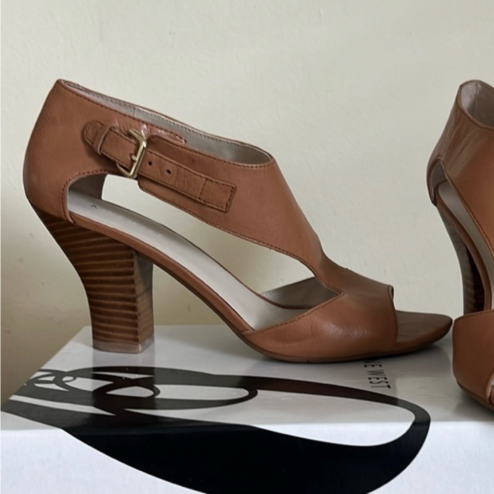 Nine West Tan Open-Toe Heels